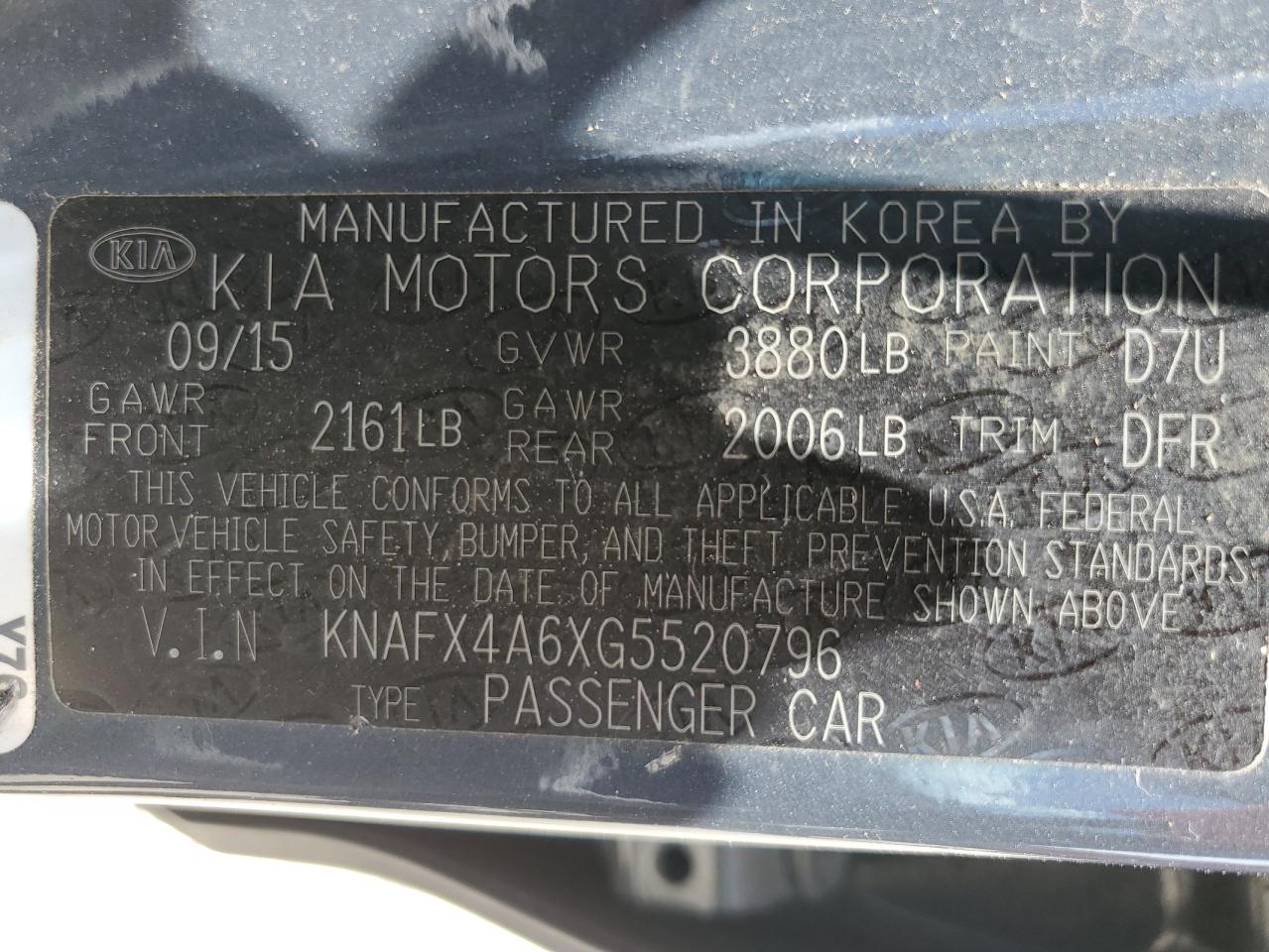 2016 Kia Forte Lx VIN: KNAFX4A6XG5520796 Lot: 62873415