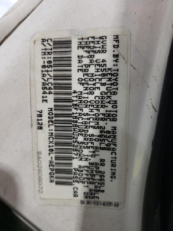 1998 Toyota Avalon Xl VIN: 4T1BF18B8WU252871 Lot: 60107155