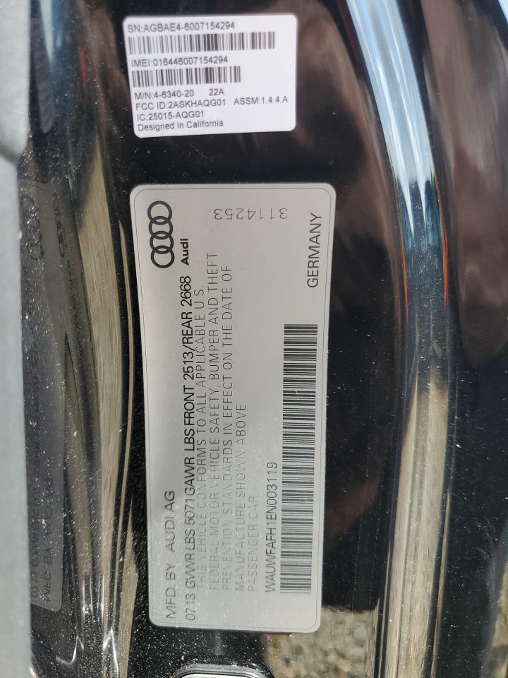 2014 Audi A5 Prestige VIN: WAUWFAFH1EN003119 Lot: 61493615