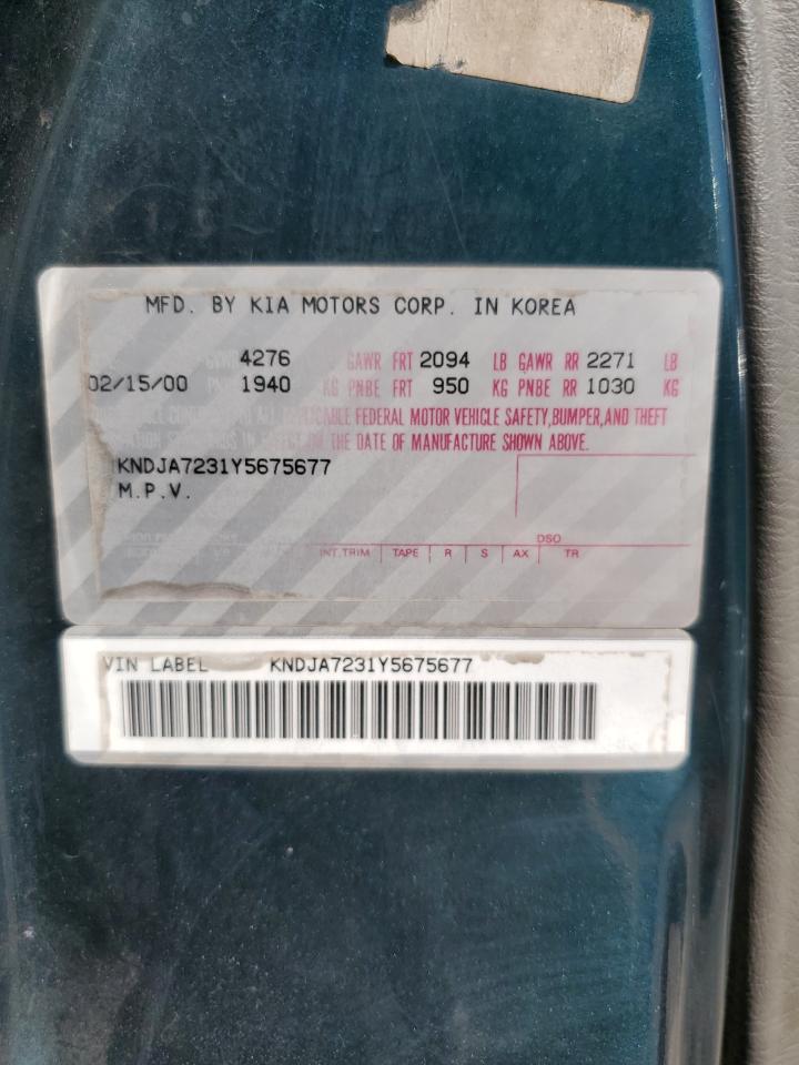 2000 Kia Sportage VIN: KNDJA7231Y5675677 Lot: 61031795