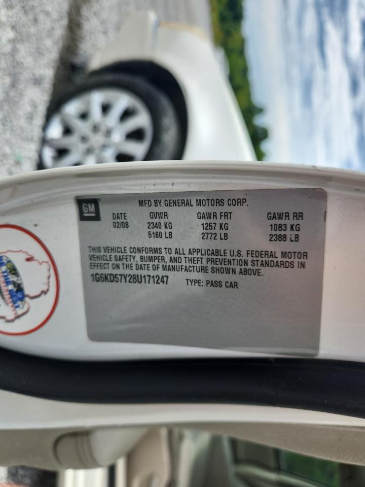 2008 Cadillac Dts VIN: 1G6KD57Y28U171247 Lot: 61015525