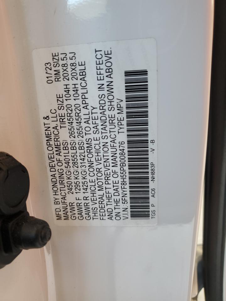 2023 Honda Passport Exl VIN: 5FNYF8H55PB008476 Lot: 61972545