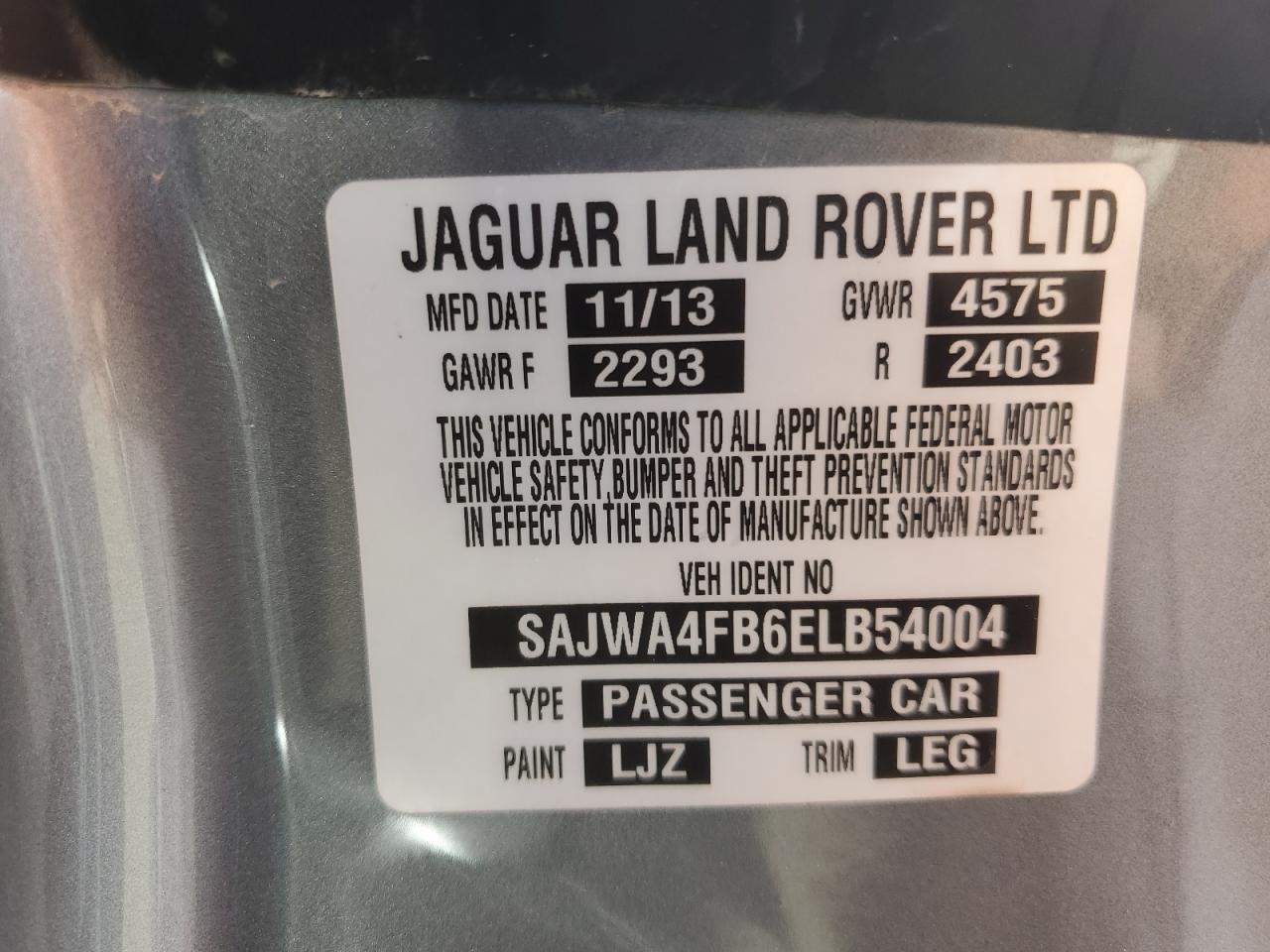 2014 Jaguar Xk VIN: SAJWA4FB6ELB54004 Lot: 61589295