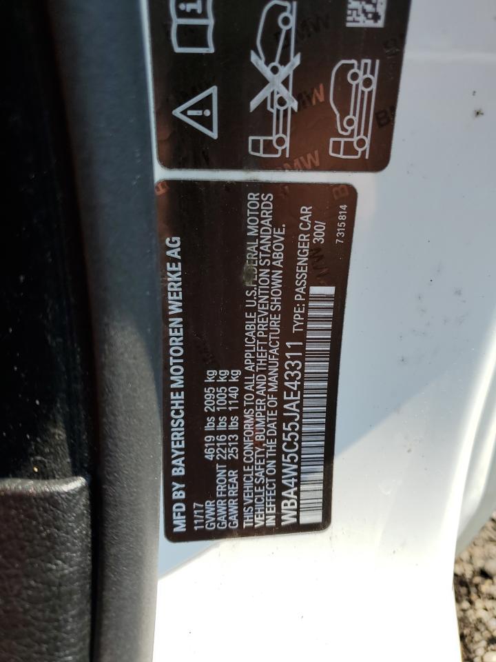 2018 BMW 430Xi VIN: WBA4W5C55JAE43311 Lot: 61263195