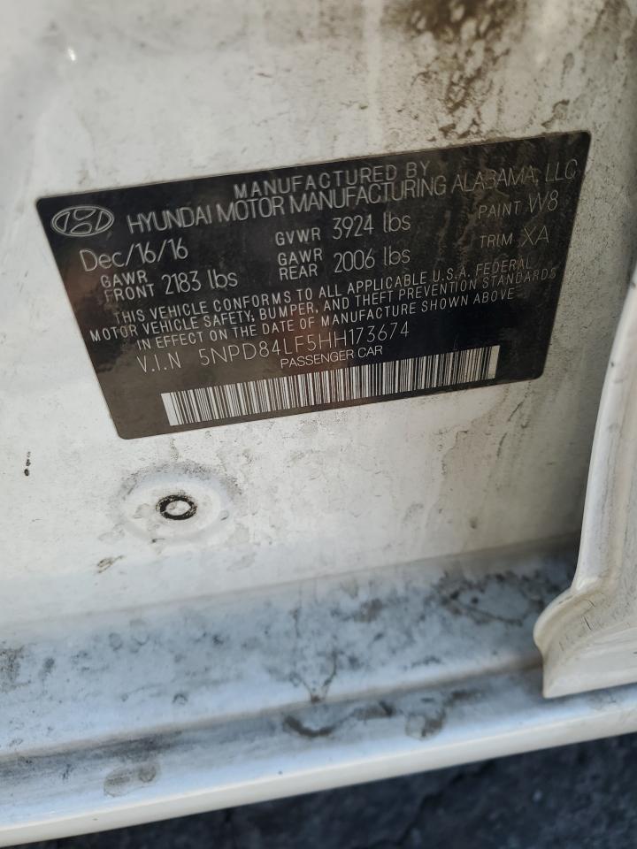 2017 Hyundai Elantra Se VIN: 5NPD84LF5HH173674 Lot: 62967935