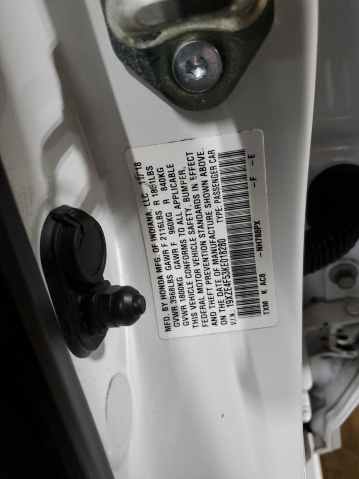 2019 Honda Insight Ex VIN: 19XZE4F53KE018280 Lot: 62140675