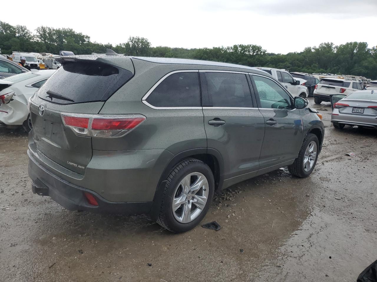 2015 Toyota Highlander Limited green null gas 5TDDKRFH9FS160977 photo #4