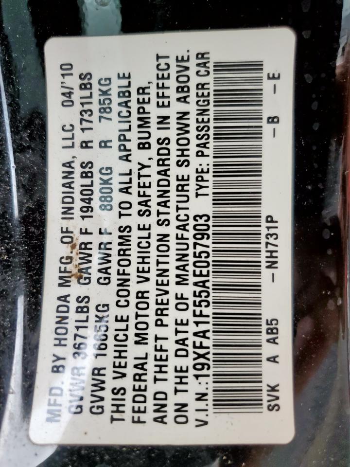 2010 Honda Civic Lx VIN: 19XFA1F55AE057903 Lot: 60427155