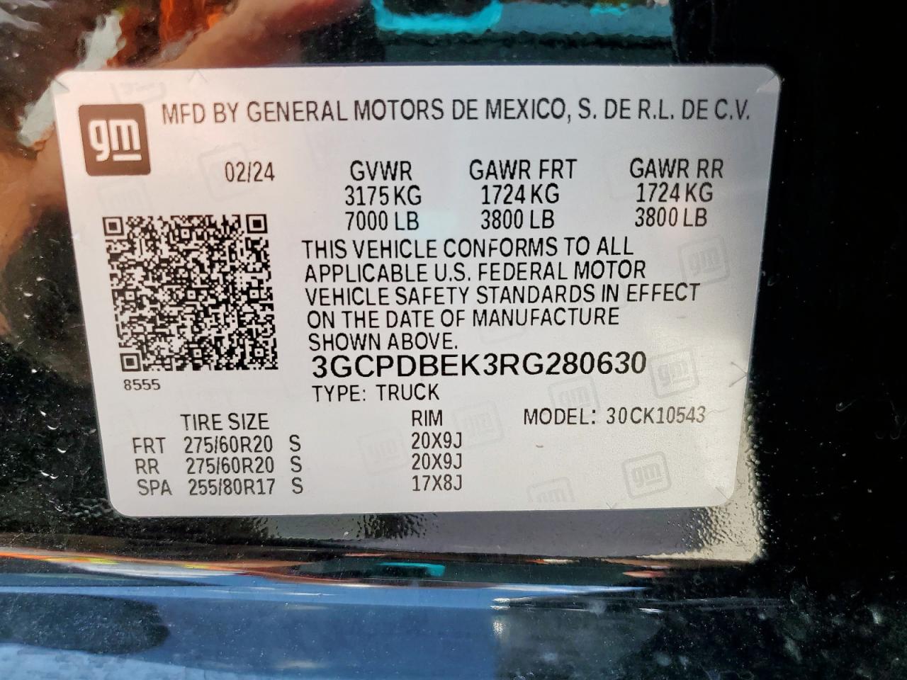 CHEVROLET ALL Models 2024 VIN 3GCPDBEK3RG280630 photo 12