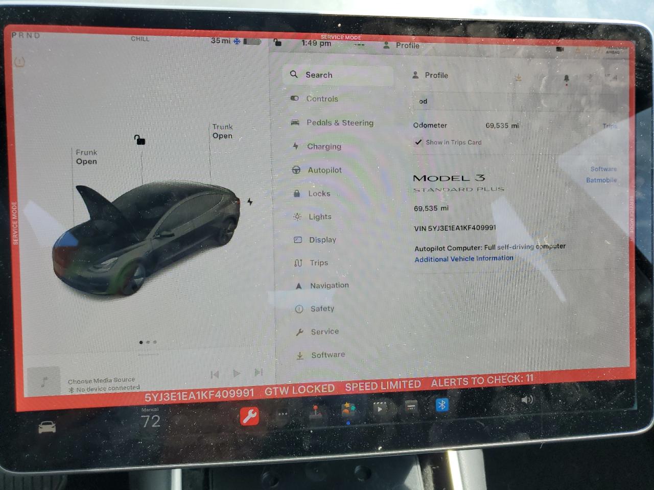 2019 Tesla Model 3 VIN: 5YJ3E1EA1KF409991 Lot: 59198445