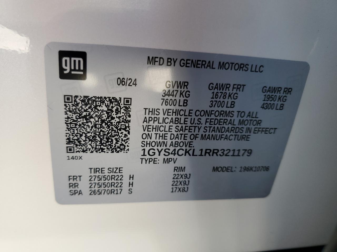 2024 Cadillac Escalade Premium Luxury VIN: 1GYS4CKL1RR321179 Lot: 60243525