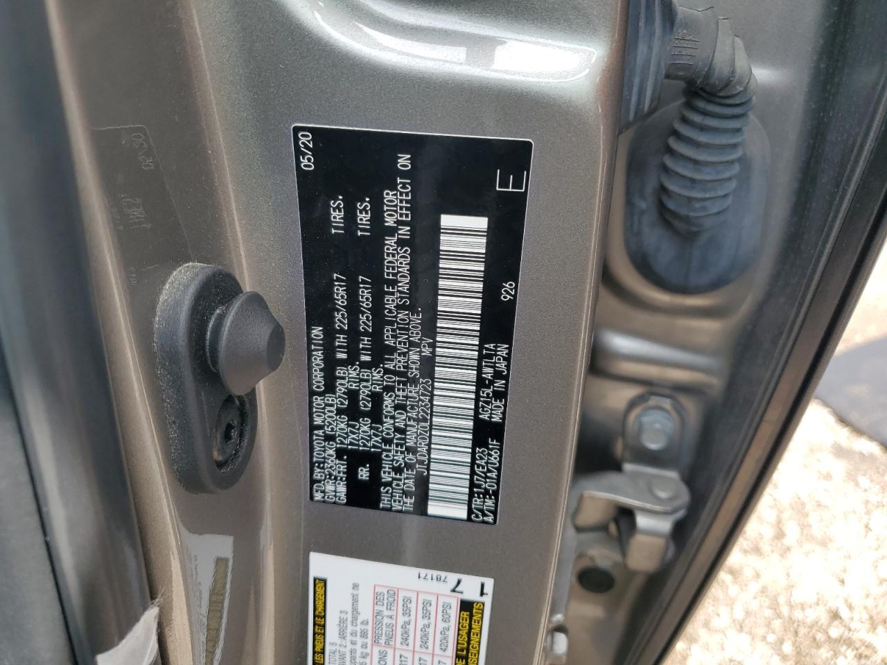 2020 Lexus Nx 300 VIN: JTJDARDZ0L2234723 Lot: 62888655