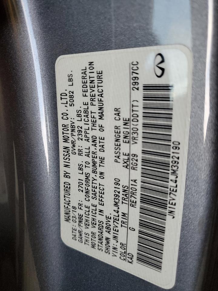 2018 Infiniti Q60 Luxe 300 VIN: JN1EV7EL4JM392190 Lot: 62638985