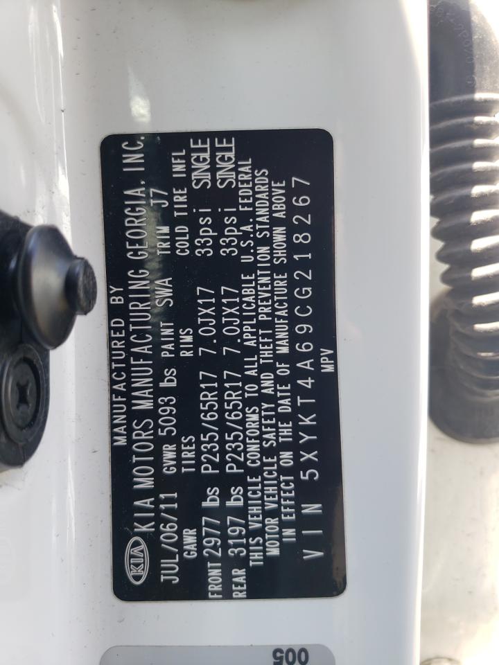 2012 Kia Sorento Base VIN: 5XYKT4A69CG218267 Lot: 61579655