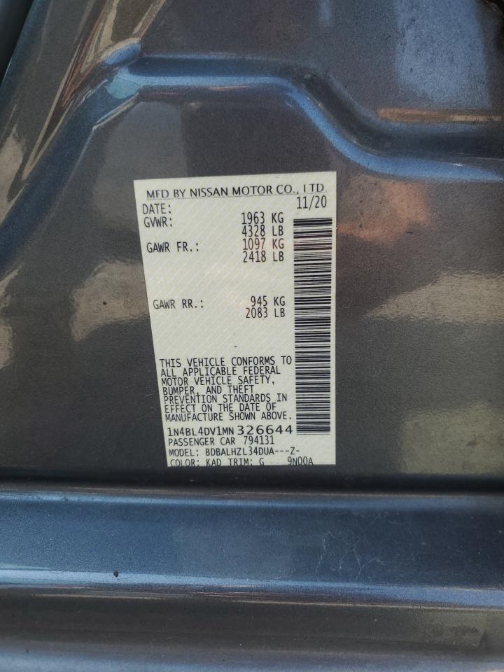 NISSAN ALTIMA 2021 VIN 1N4BL4DV1MN326644 zdjęcie 12