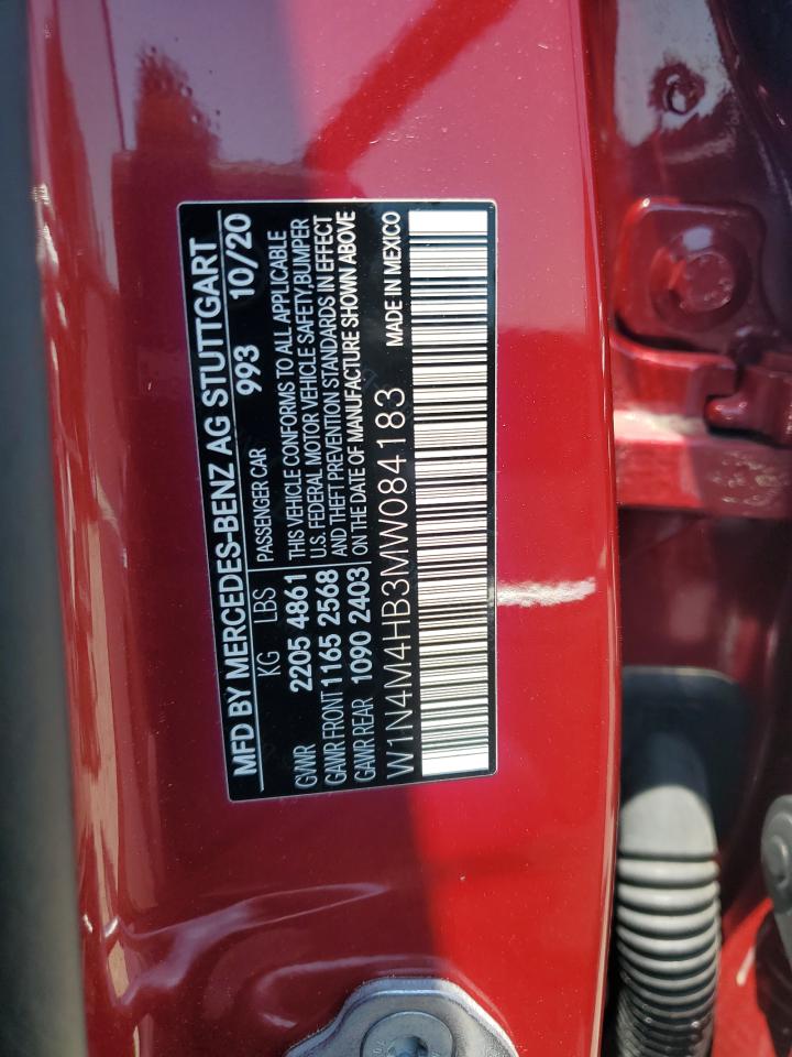 2021 Mercedes-Benz Glb 250 4Matic VIN: W1N4M4HB3MW084183 Lot: 60377535