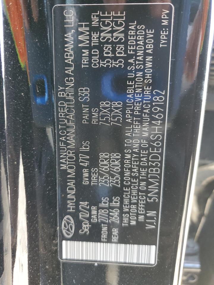 2025 Hyundai Tucson Sel VIN: 5NMJB3DE6SH469182 Lot: 62931685