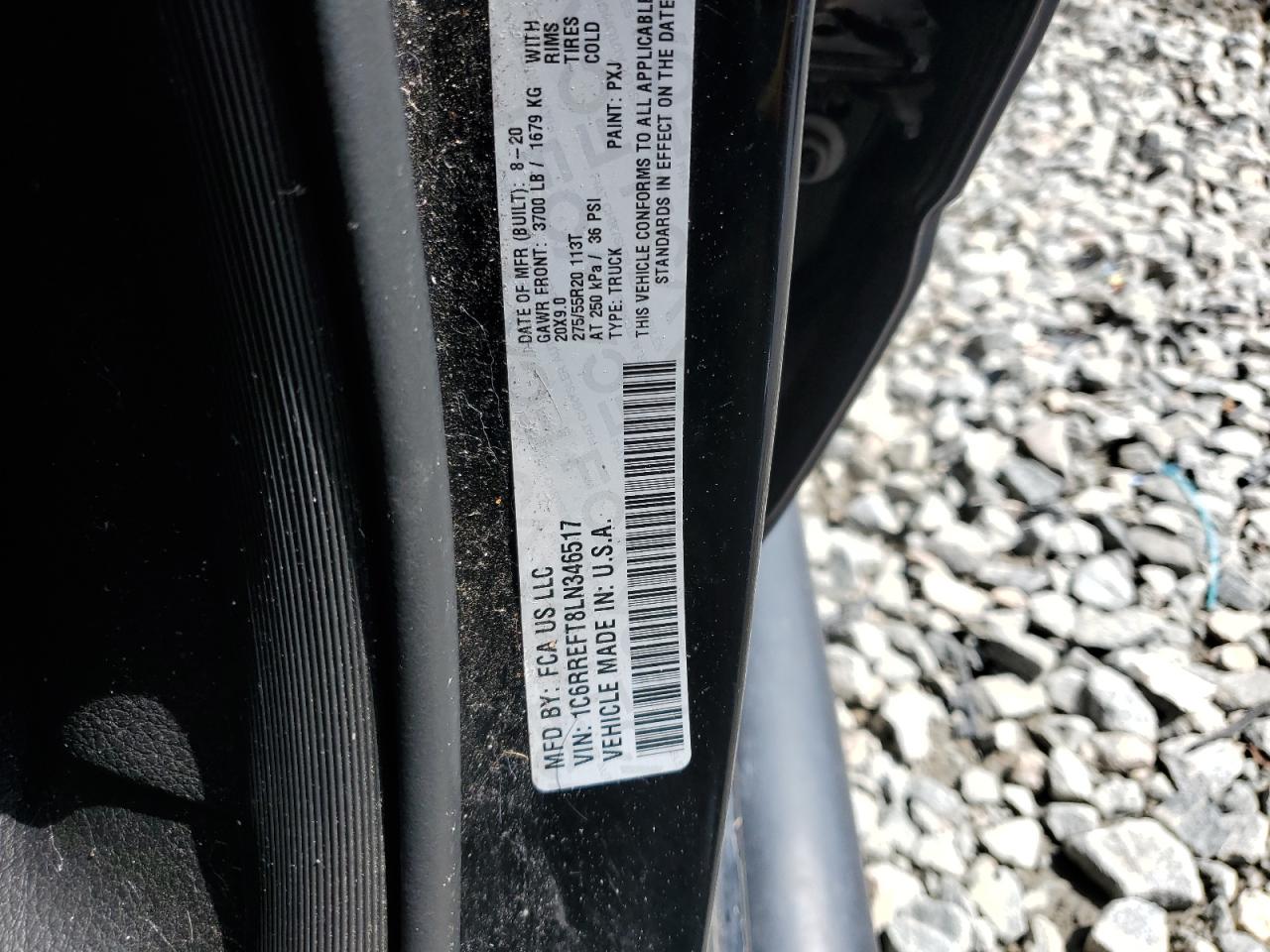 2020 Ram 1500 Big Horn/Lone Star VIN: 1C6RREFT8LN346517 Lot: 60376095