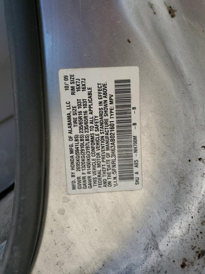 2010 Honda Odyssey Exl VIN: 5FNRL3H63AB021601 Lot: 66475805