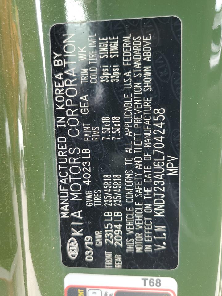 2020 Kia Soul Lx VIN: KNDJ23AU6L7042458 Lot: 62199795
