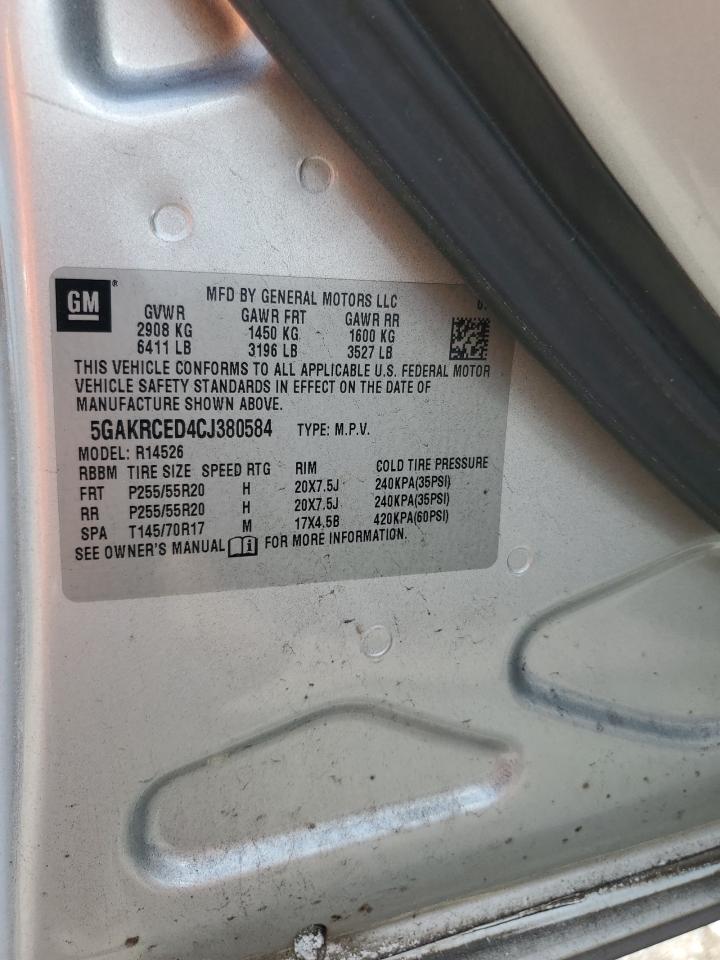 BUICK ENCLAVE 2012 VIN 5GAJRCED4CJ380584 фото 13