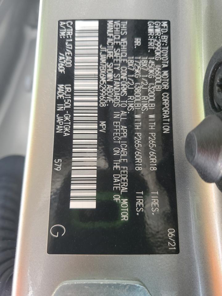 2021 Lexus Gx 460 Premium VIN: JTJAM7BX6M5299608 Lot: 60716085