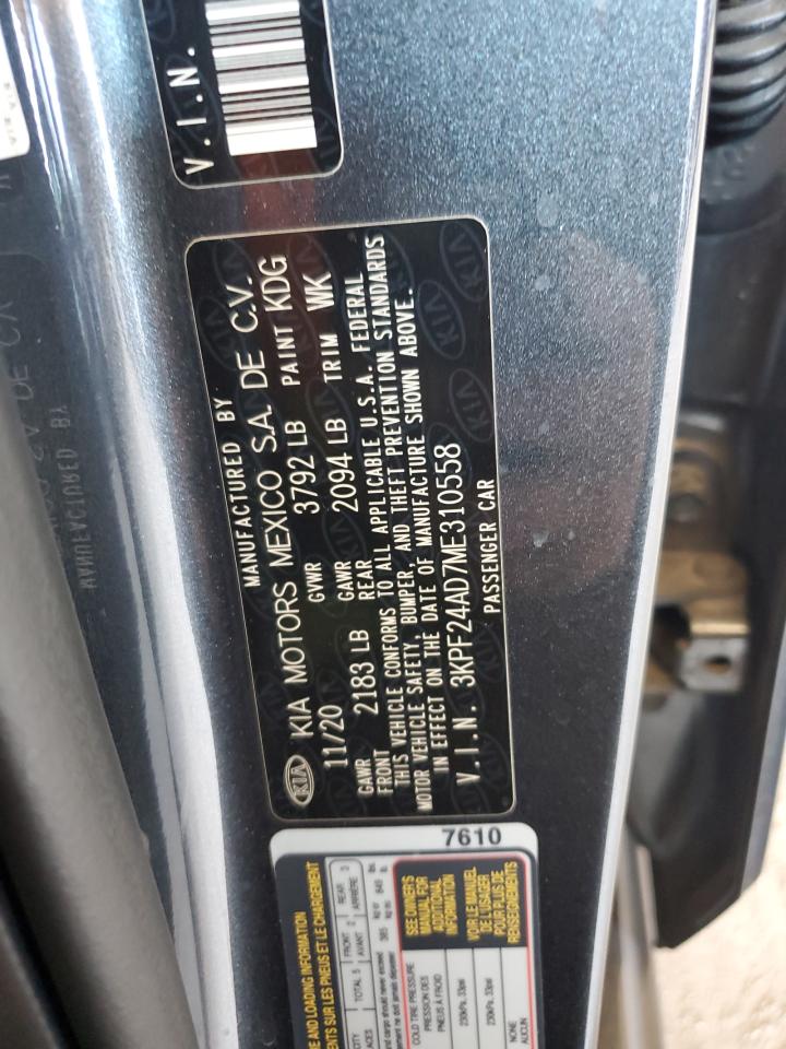2021 Kia Forte Fe VIN: 3KPF24AD7ME310558 Lot: 61272895