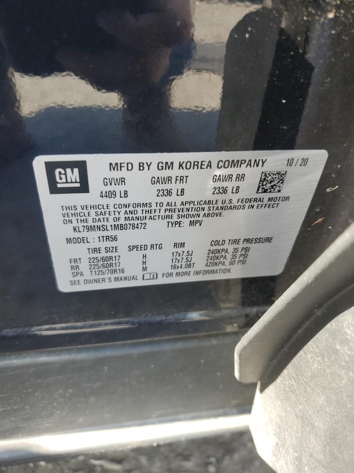 2021 Chevrolet Trailblazer Ls VIN: KL79MNSL1MB078472 Lot: 62529945
