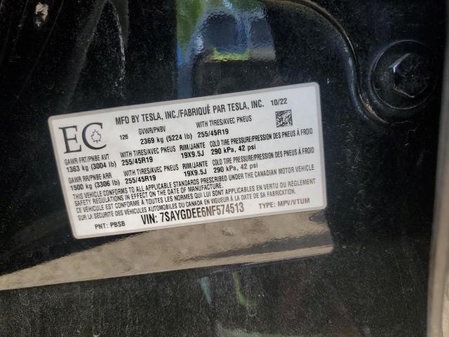 2022 TESLA MODEL Y   