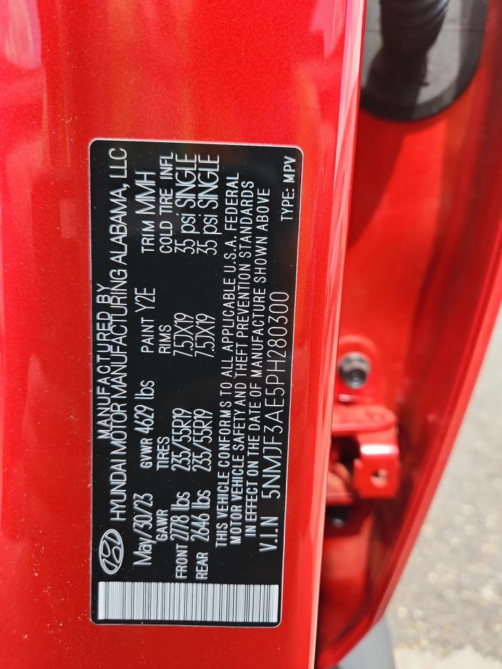 2023 Hyundai Tucson Sel VIN: 5NMJF3AE5PH280300 Lot: 62989545
