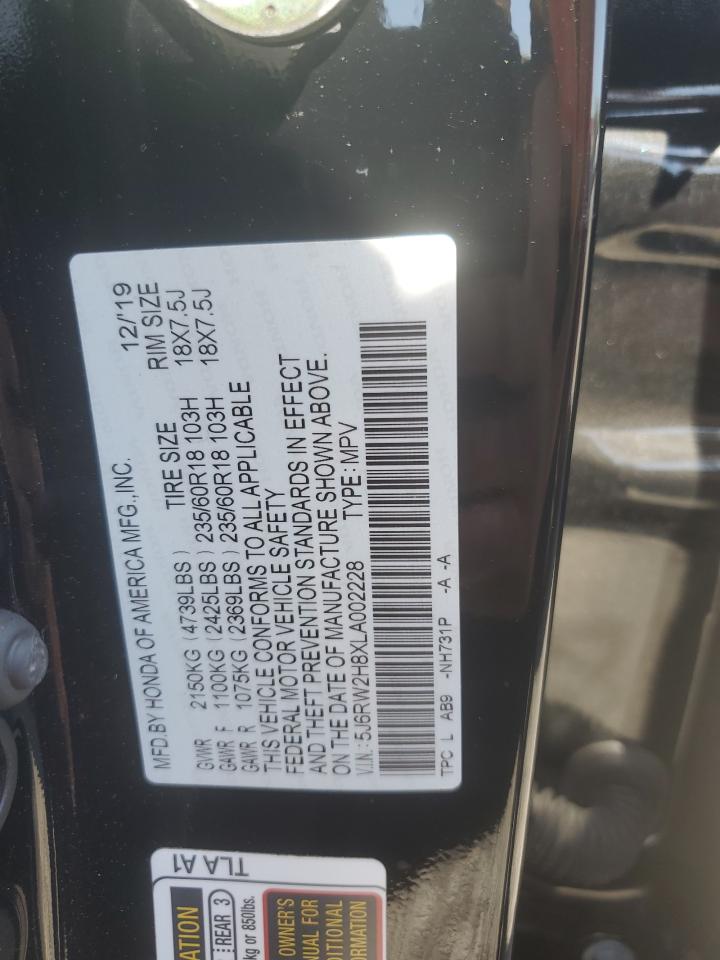 2020 Honda Cr-V Exl VIN: 5J6RW2H8XLA002228 Lot: 59938955