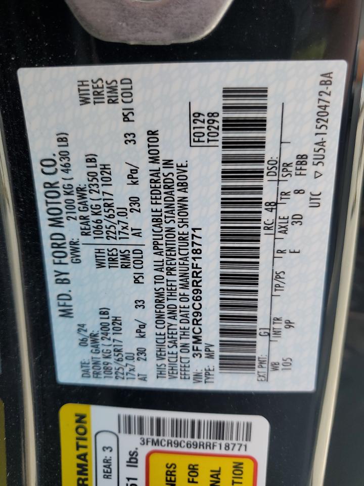2024 Ford Bronco Sport Outer Banks VIN: 3FMCR9C69RRF18771 Lot: 61416415