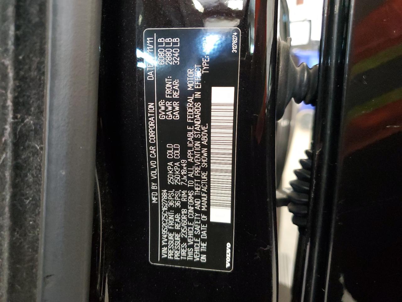 2012 Volvo Xc90 3.2 VIN: YV4952CZ5C1627884 Lot: 62668355