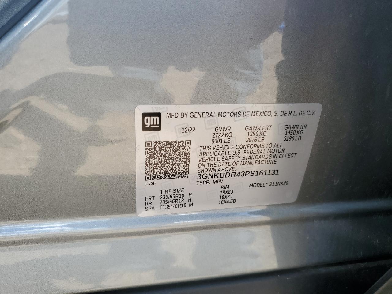 CHEVROLET BLAZER 2023 VIN 3GNKBDR43PS161131 zdjęcie 12