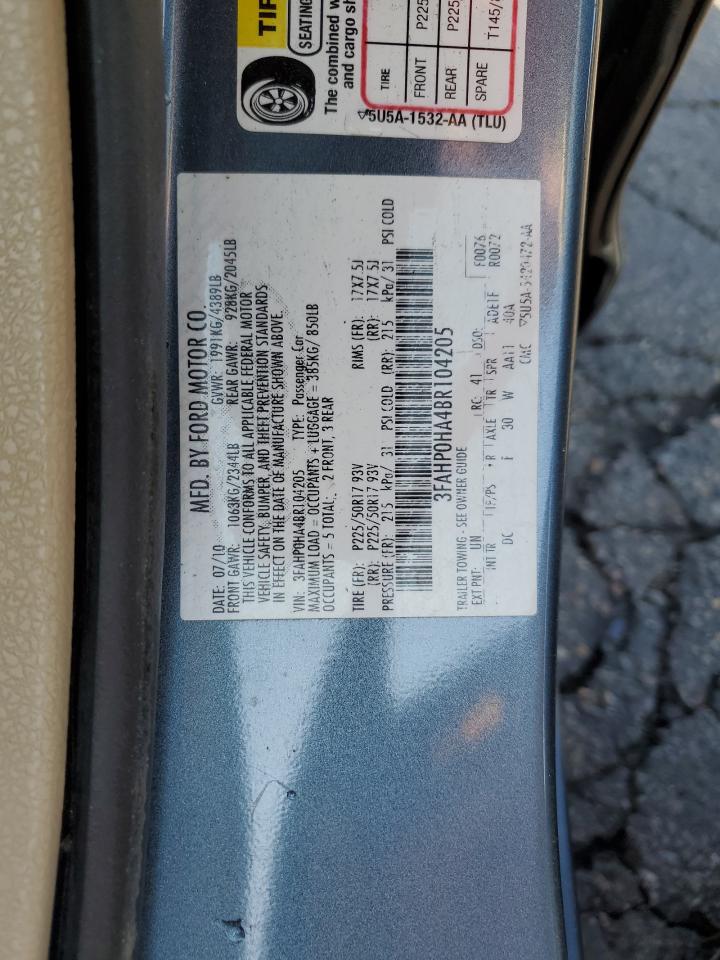 FORD FUSION 2011 VIN 3FAHP0HA4BR104205 фото 12