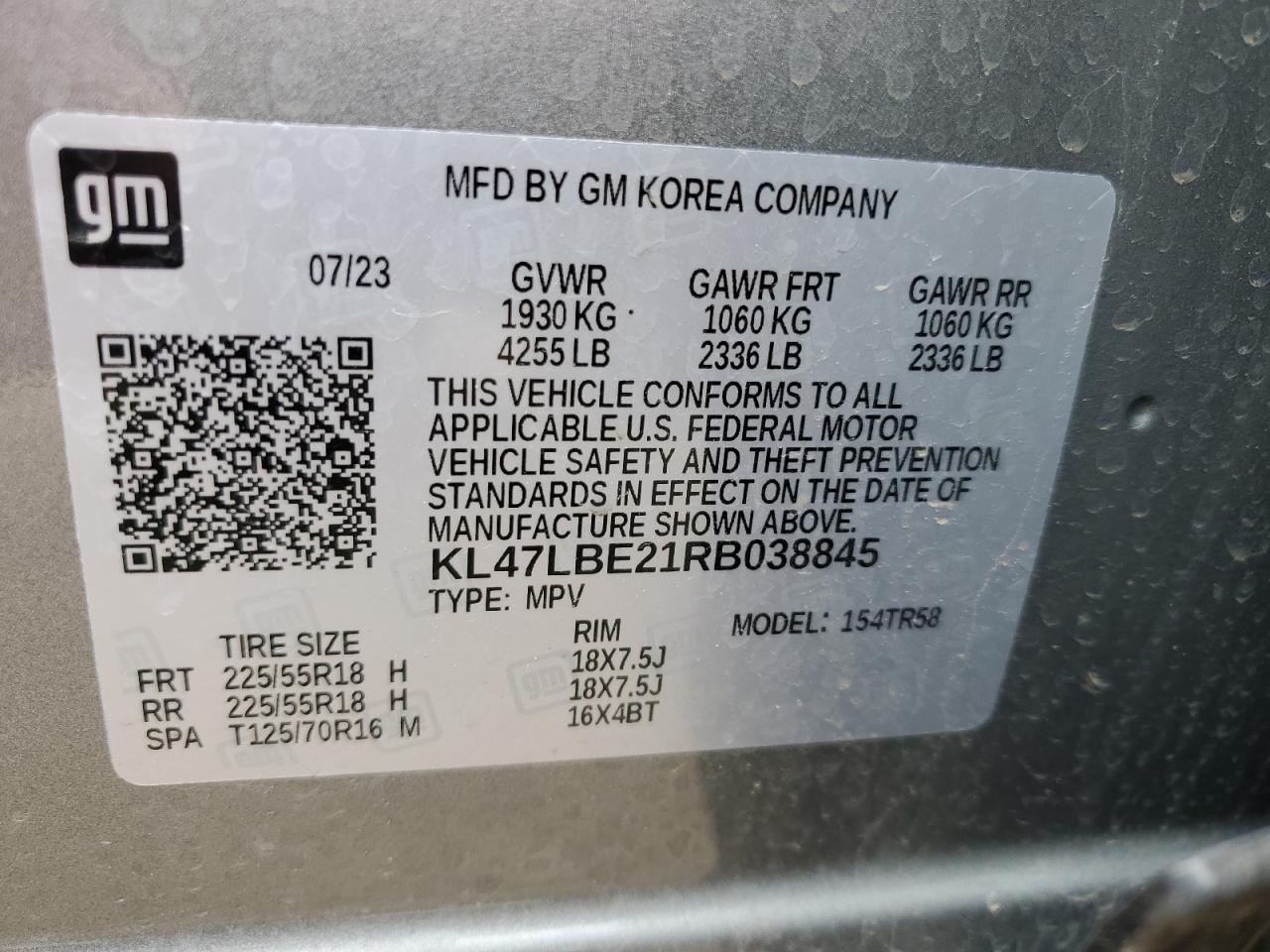 2024 Buick Envista Sport Touring VIN: KL47LBE21RB038845 Lot: 62124745