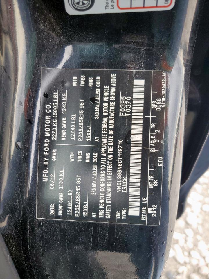 2012 Ford Transit Connect Xlt VIN: NM0LS6BN6CT119710 Lot: 61487795