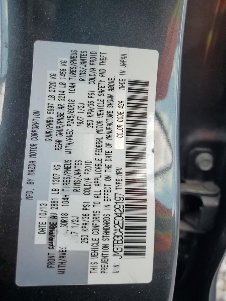 2014 Mazda Cx-9 Touring VIN: JM3TB3CA2E0429197 Lot: 62113795