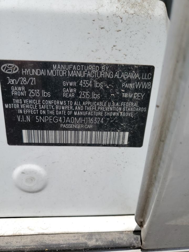 2021 Hyundai Sonata Se VIN: 5NPEG4JA0MH116324 Lot: 61575515