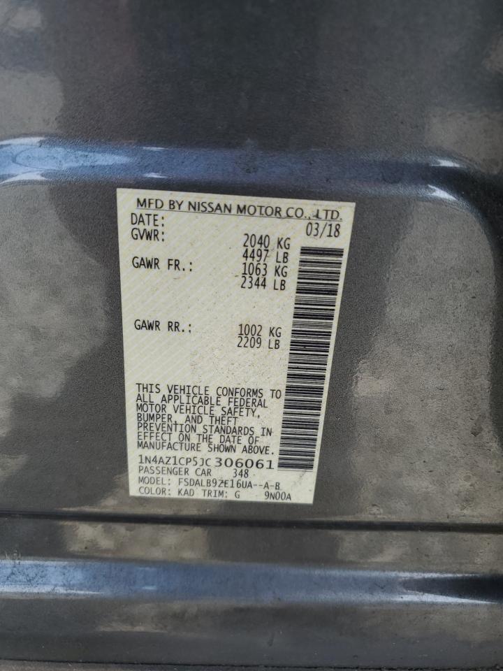 2018 Nissan Leaf S VIN: 1N4AZ1CP5JC306061 Lot: 60999095