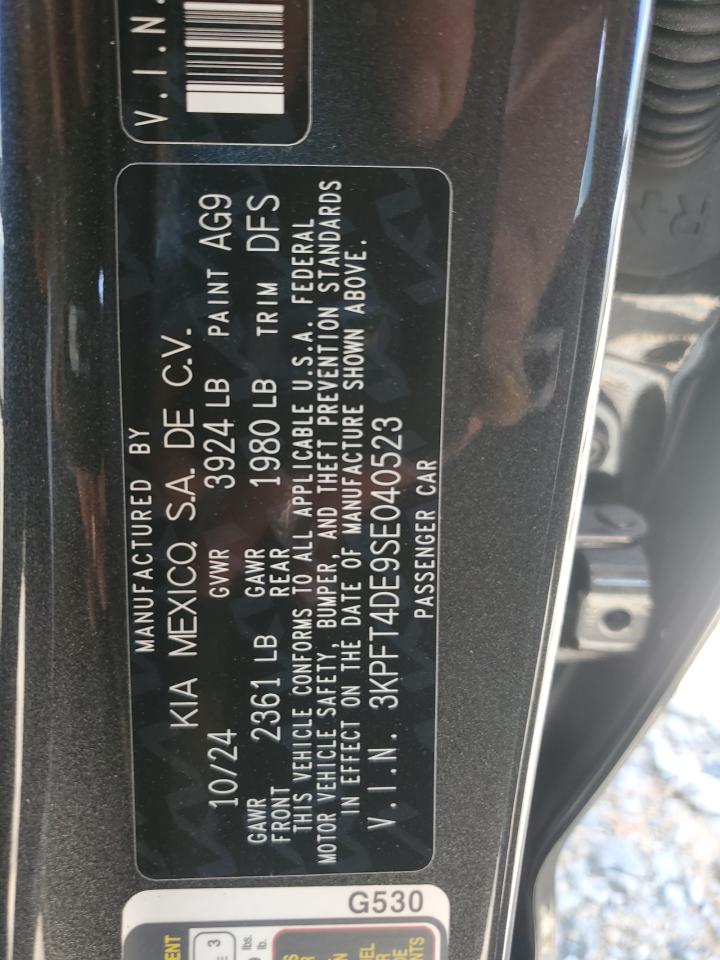 2025 Kia K4 Lx VIN: 3KPFT4DE9SE040523 Lot: 61996655