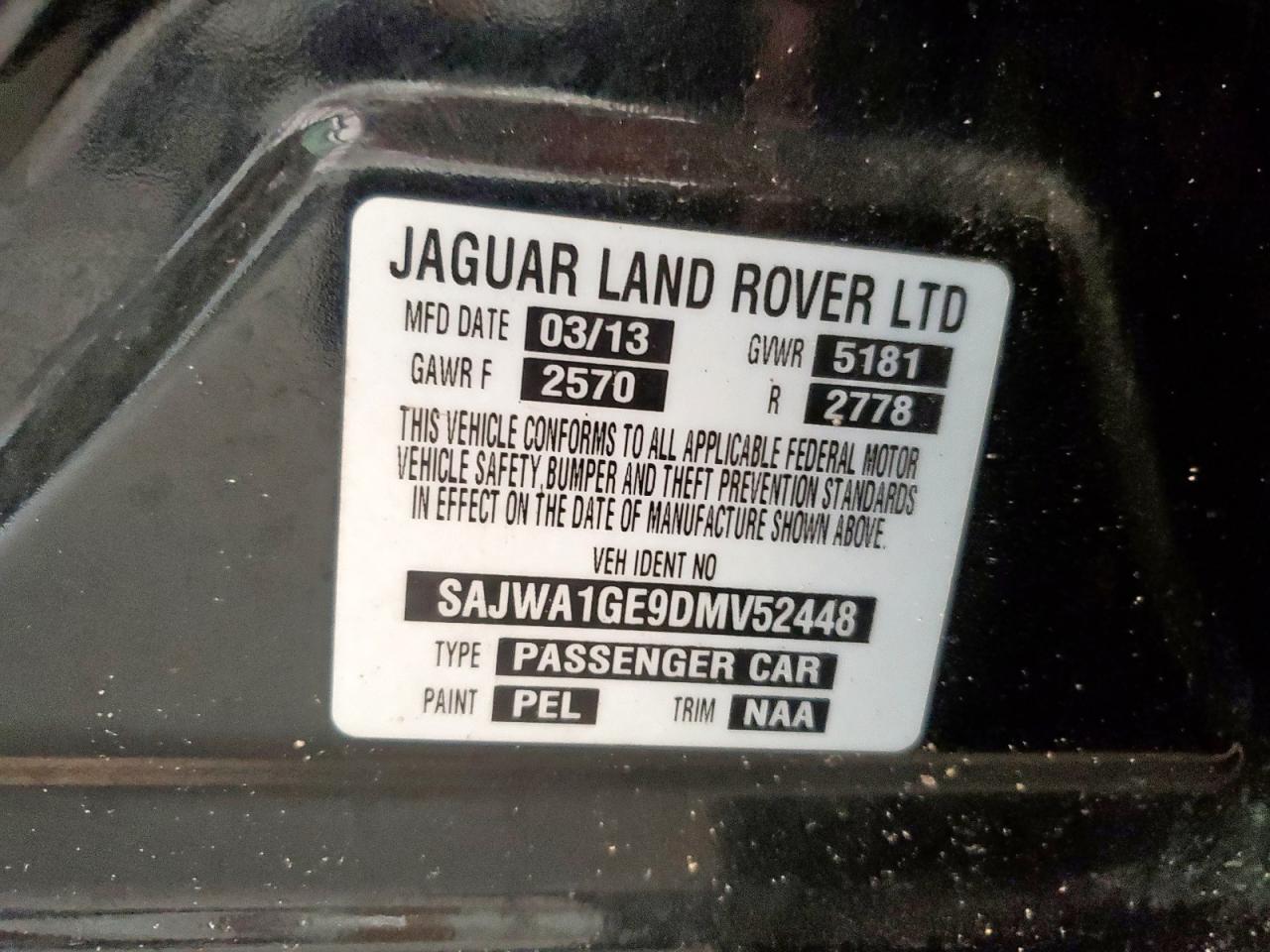 sajwa1ge9dmv52448 SAJWA1GE9DMV52448 2013 Jaguar Xj Supercharged