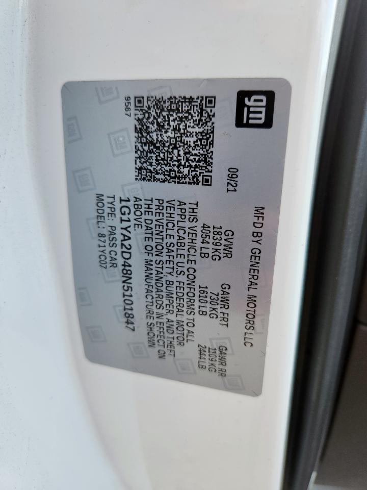 2022 Chevrolet Corvette Stingray 1Lt VIN: 1G1YA2D48N5101847 Lot: 60636575
