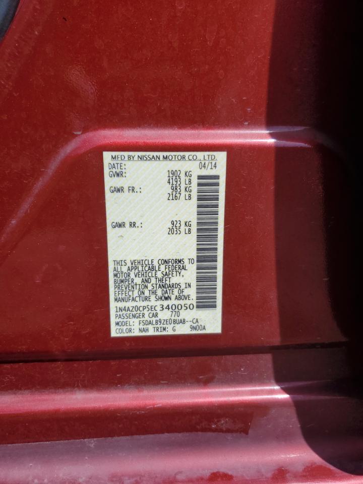 2014 Nissan Leaf S VIN: 1N4AZ0CP5EC340050 Lot: 60039415