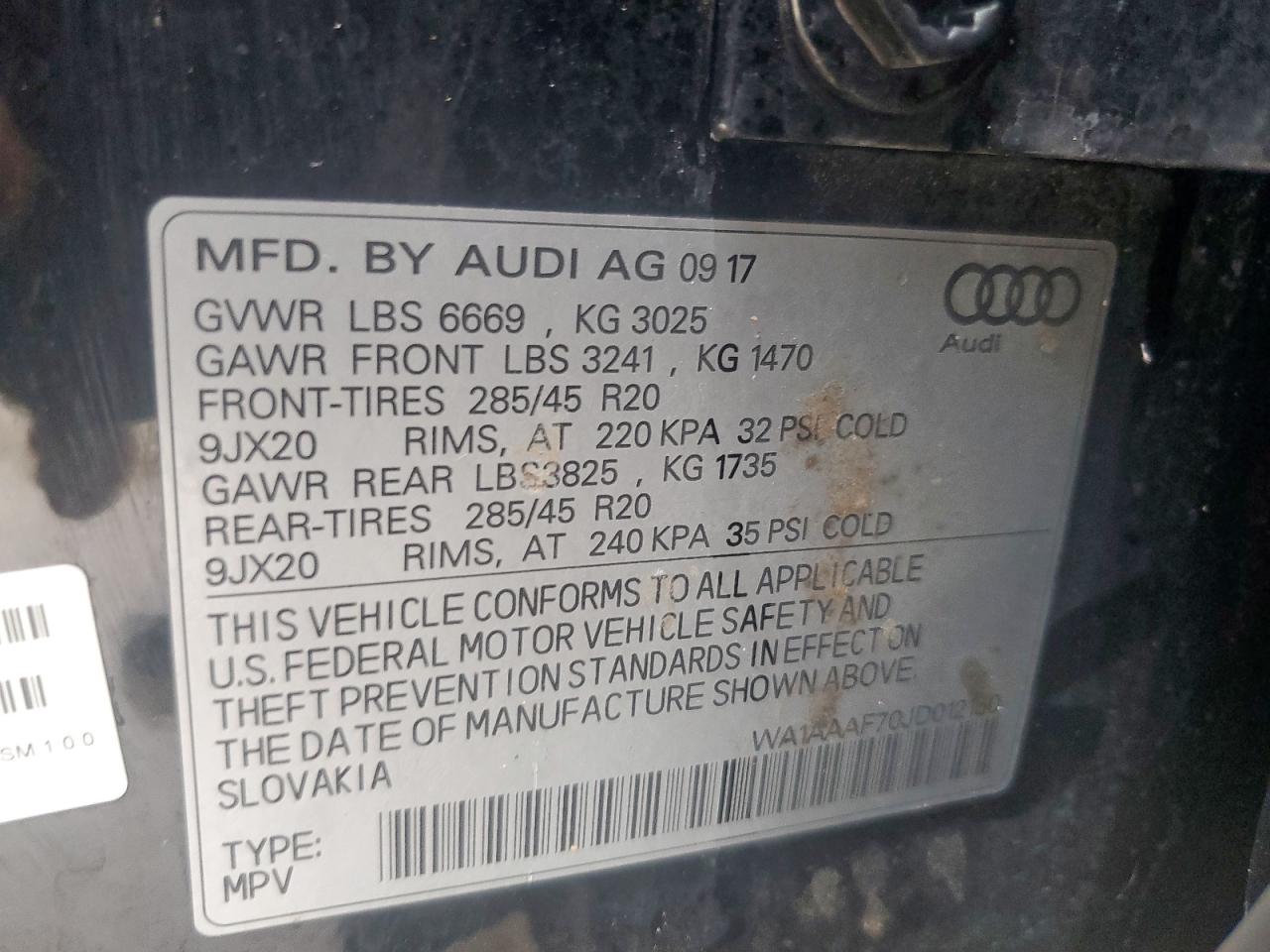2018 Audi Q7 Premium VIN: WA1AAAF70JD012150 Lot: 60675305