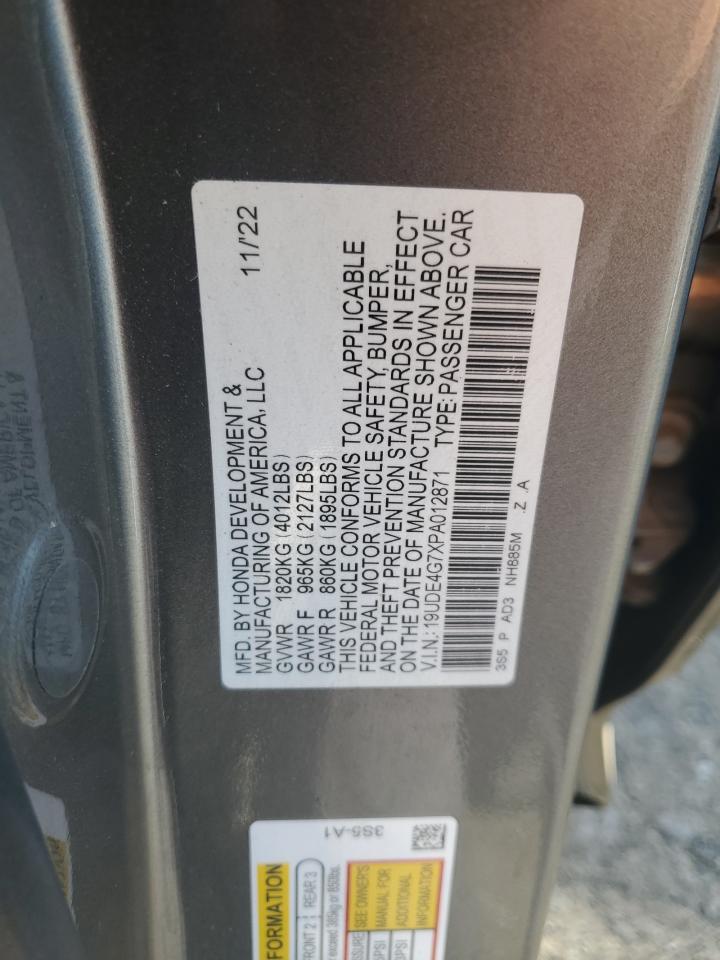 2023 Acura Integra A-Spec Tech VIN: 19UDE4G7XPA012871 Lot: 61692335