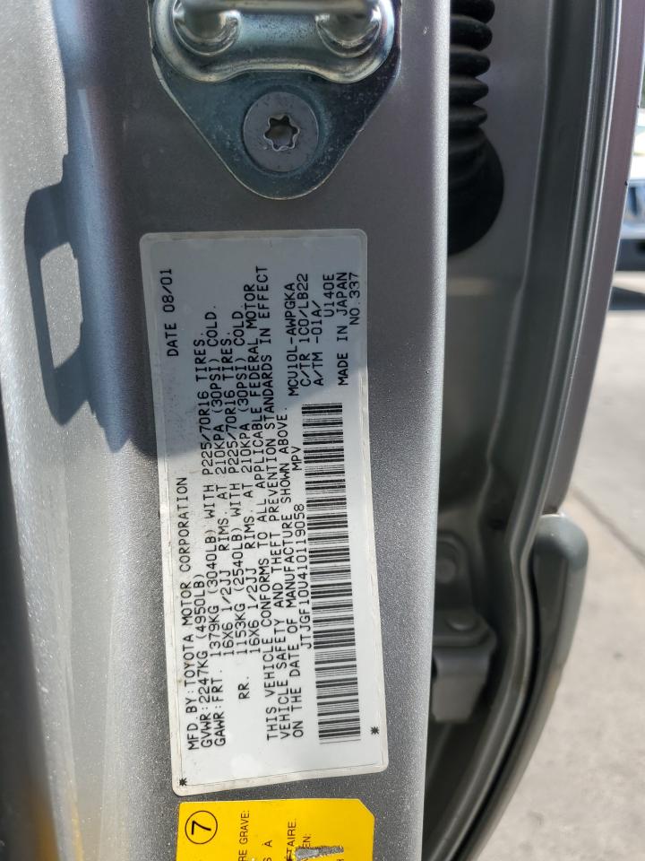2001 Lexus Rx 300 VIN: JTJGF10U410119058 Lot: 61998415