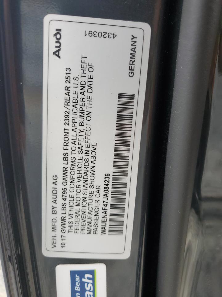 2018 Audi A4 Premium Plus VIN: WAUENAF47JA084236 Lot: 61495315