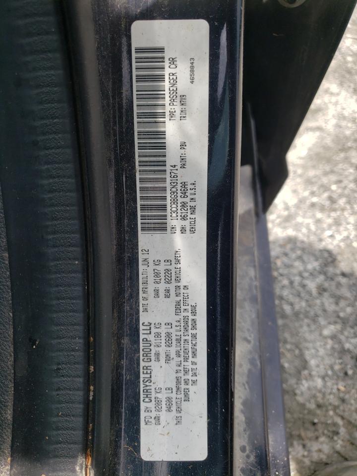 2012 Chrysler 200 Touring VIN: 1C3CCBBG9CN316714 Lot: 60782295