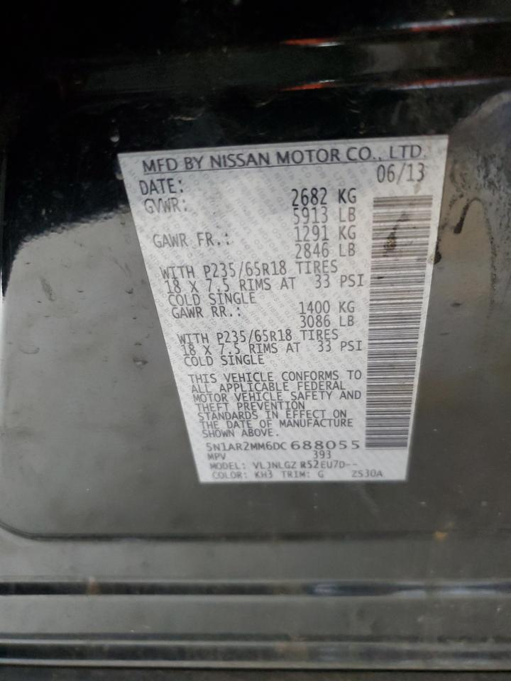 2013 Nissan Pathfinder S VIN: 5N1AR2MM6DC688055 Lot: 63065115